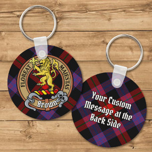 Porte-clés Clan Brown Crest sur Tartan