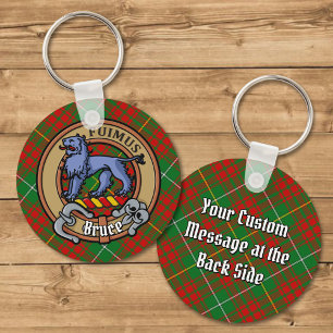 Porte-clés Clan Bruce Crest sur la chasse Tartan