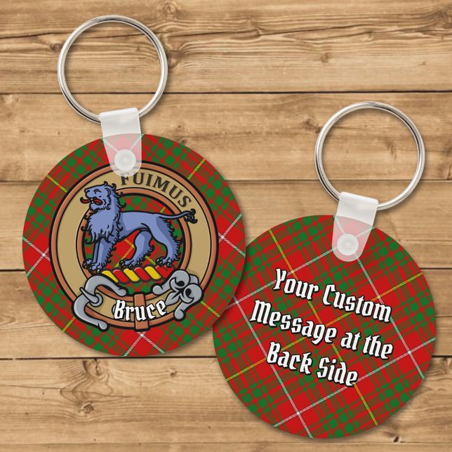 Porte-clés Clan Bruce Crest sur Tartan (Créateur téléchargé)
