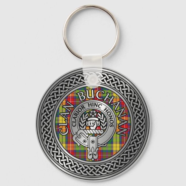 Porte-clés Clan Buchanan Crest & Tartan Knot (Recto)