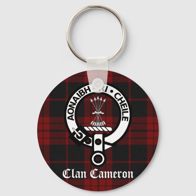 Porte-clés Clan Cameron Crest & Tartan (Recto)