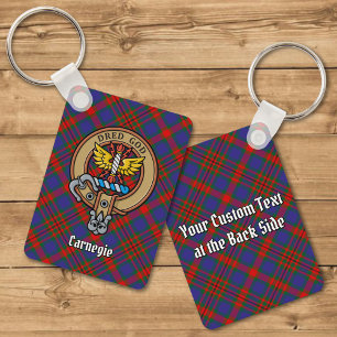 Porte-clés Clan Carnegie Crest sur Tartan