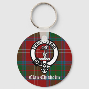 Porte-clés Clan Chisholm Tartan & Crest Badge