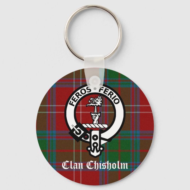 Porte-clés Clan Chisholm Tartan & Crest Badge (Recto)