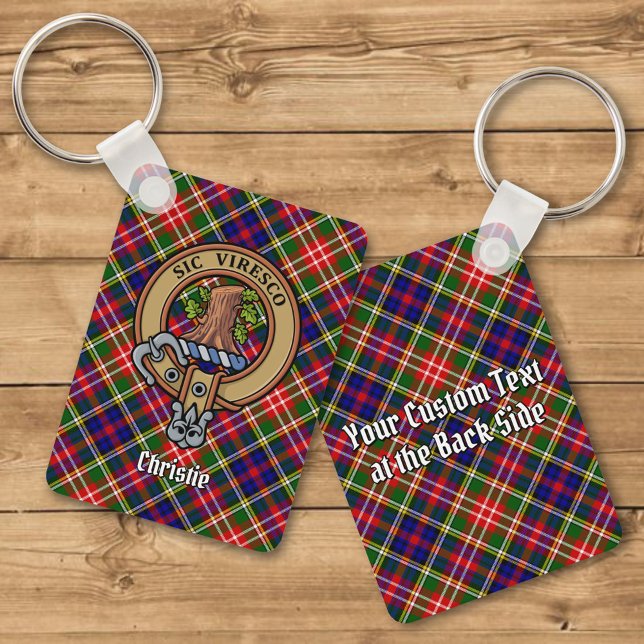 Porte-clés Clan Christie Crest over Tartan (Créateur téléchargé)