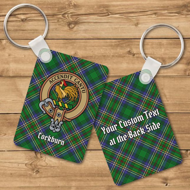 Porte-clés Clan Cockburn Crest sur Tartan (Créateur téléchargé)