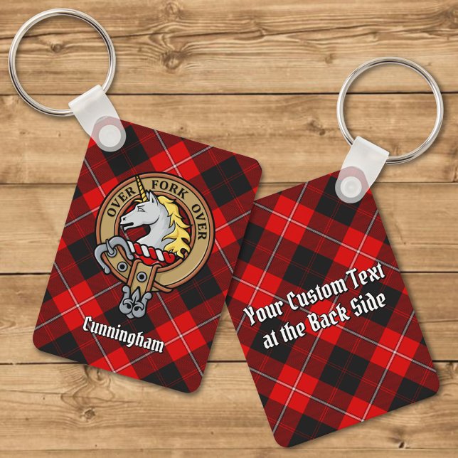 Porte-clés Clan Cunningham Crest sur Tartan (Créateur téléchargé)