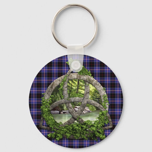 Porte-clés Clan Dunlap Tartan Celtic Trinity (Recto)
