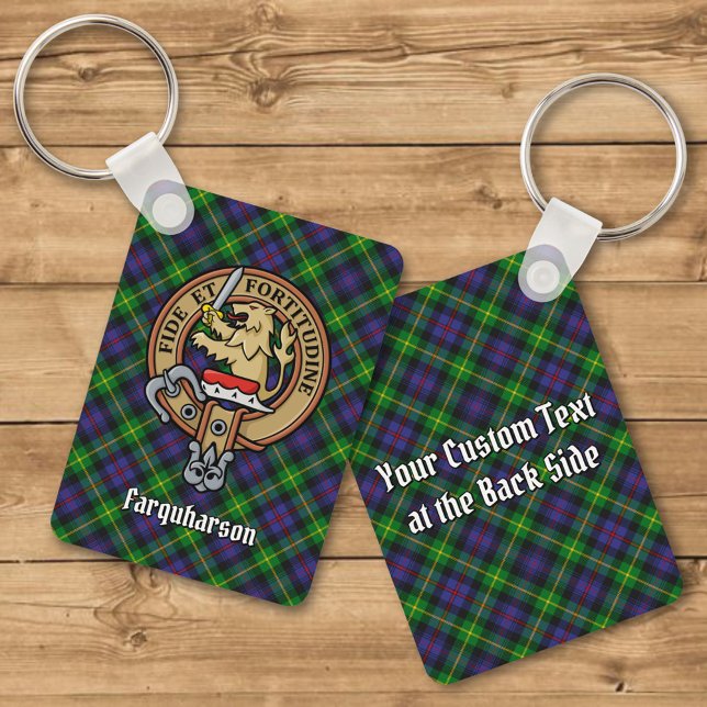 Porte-clés Clan Farquharson Crest sur Tartan Porte - clé (Créateur téléchargé)