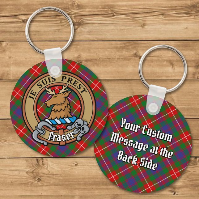 Porte-clés Clan Fraser de Lovat Crest sur Tartan (Créateur téléchargé)