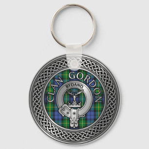 Porte-clés Clan Gordon Crest & Tartan Knot Porte - clé