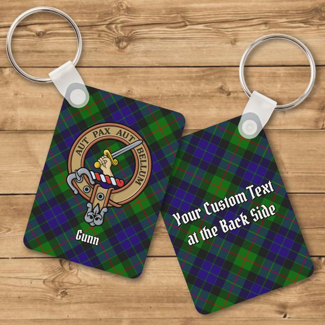 Porte-clés Clan Gunn Crest sur Tartan Porte - clé (Créateur téléchargé)
