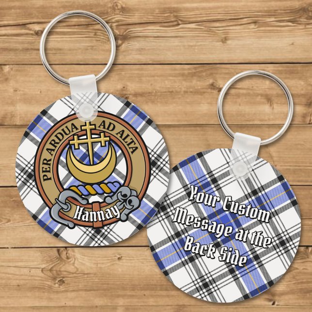 Porte-clés Clan Hannay Crest sur Tartan (Créateur téléchargé)