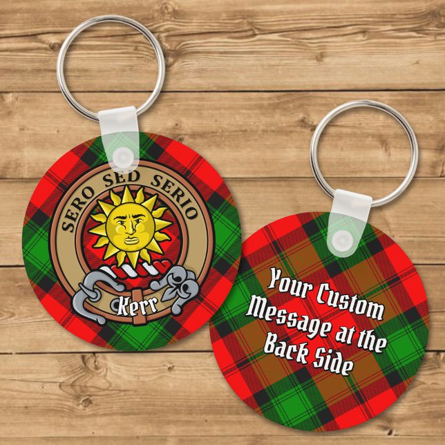 Porte-clés Clan Kerr Crest sur Tartan (Créateur téléchargé)
