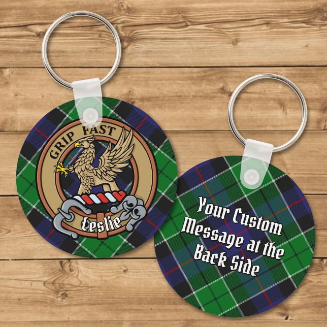 Porte-clés Clan Leslie Crest sur la chasse Tartan (Créateur téléchargé)