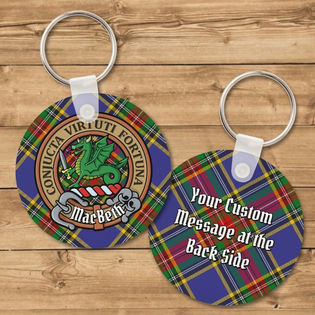 Porte-clés Clan MacBeth Crest sur Tartan Porte - clé (Créateur téléchargé)