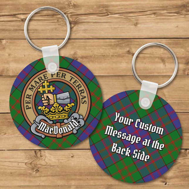Porte-clés Clan MacDonald Crest sur Tartan Porte - clé (Créateur téléchargé)