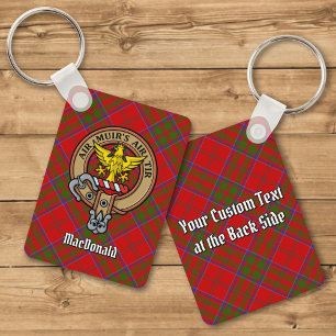 Porte-clés Clan MacDonald de Keppoch Crest sur Tartan