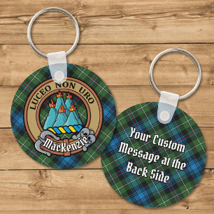 Porte-clés Clan MacKenzie Crest sur Tartan
