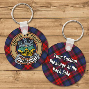 Porte-clés Clan MacLachlan Crest sur Tartan