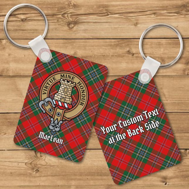 Porte-clés Clan MacLean Crest sur Tartan (Créateur téléchargé)