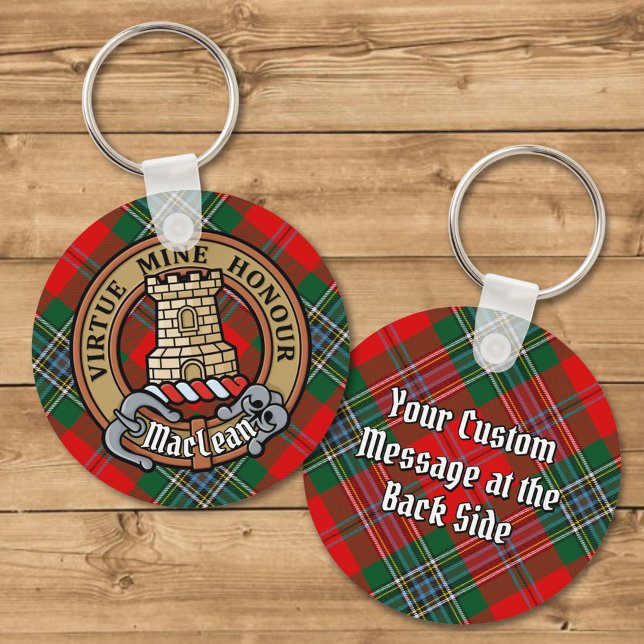 Porte-clés Clan MacLean Crest sur Tartan (Créateur téléchargé)