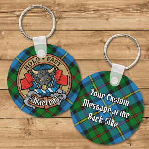 Porte-clés Clan MacLeod Crest sur la chasse Tartan