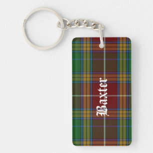 Porte-clés Clan personnalisé Baxter Tartan Plaid Porte - clé