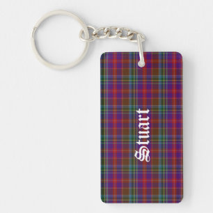 Porte-clés Clan personnalisé Stuart Tartan Plaid Porte - clé