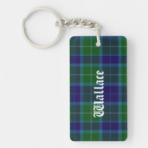 Porte-clés Clan personnalisé Wallace Tartan Plaid Porte - clé