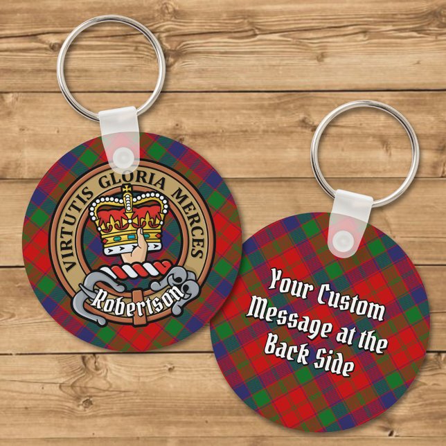Porte-clés Clan Robertson Crest sur Tartan (Créateur téléchargé)