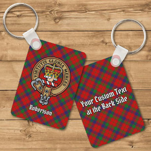 Porte-clés Clan Robertson Crest sur Tartan