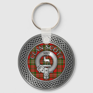 Porte-clés Clan Scott Crest & Tartan Knot Porte - clé