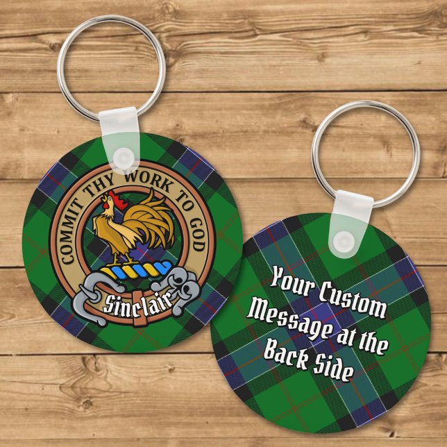 Porte-clés Clan Sinclair Crest sur la chasse Tartan (Créateur téléchargé)