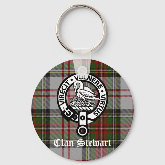 Porte-clés Clan Stewart Crest & Tartan (Recto)
