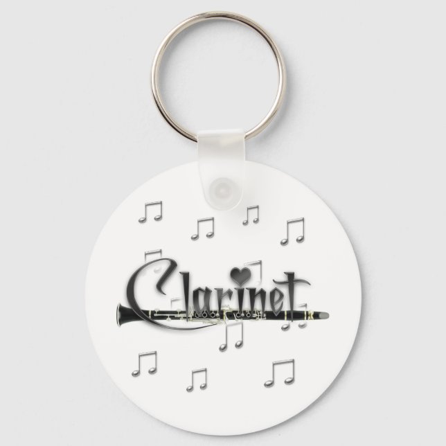 Porte-clés Clarinet I Love Clarinet (Recto)