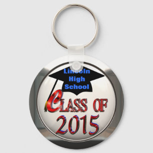 Porte-clés Classe blanche et bleue et argentée rouge du port