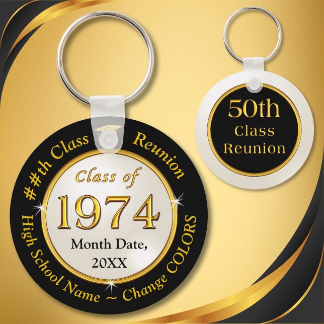 Porte-clés Classe de 1974, 50e classe Faveurs de la Réunion, (Personalized, 50th Class Reunion gifts. Class of 1974, 50th Class Reunion Favors. Class reunion gift)