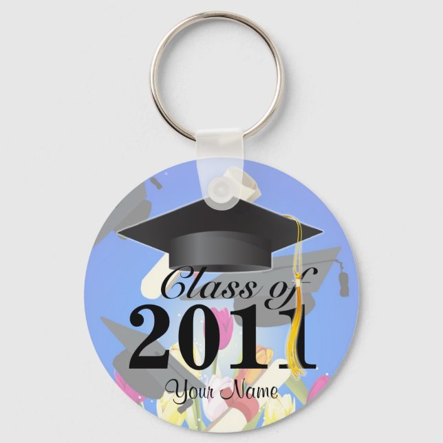 Porte-clés Classe de 2011 Graduation Key-Chain bleu (Recto)