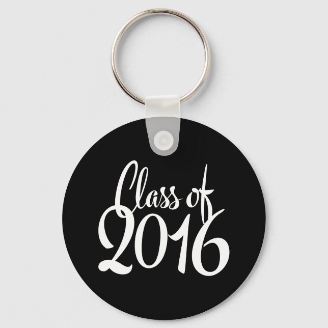 Porte-clés Classe de 2016 Retro Typographie Graduation (Recto)