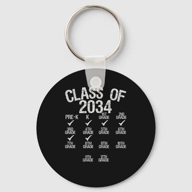 Porte-clés Classe De 2034 Grow With Me Graduation 4E Grade (Recto)