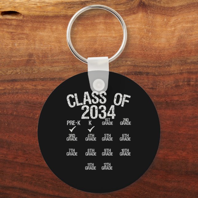 Porte-clés Classe De 2034 Grow With Me Graduation K Classe Ca (Recto)