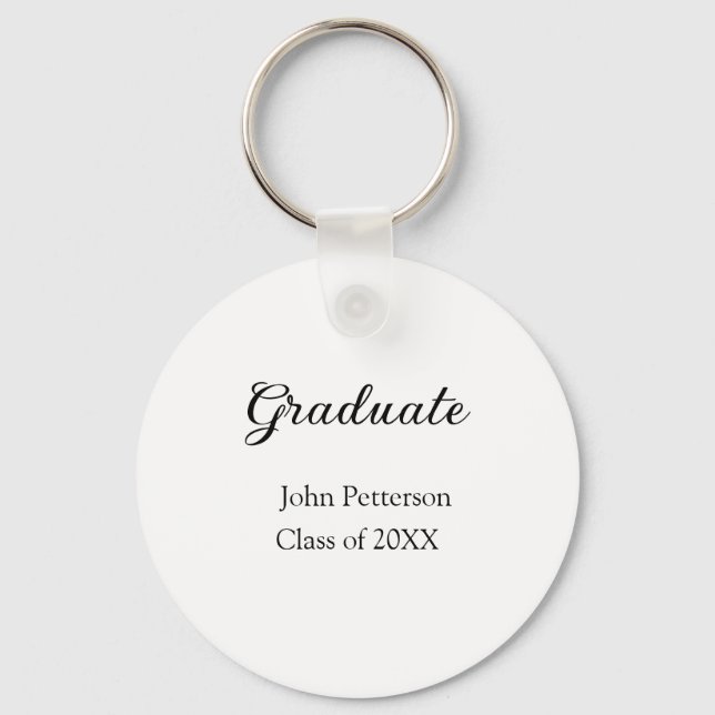 Porte-clés Classe de fin d'études de 20XX simple graduation m (Recto)