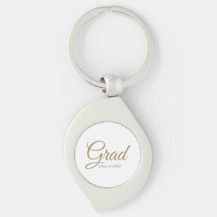 Porte-clés Classe d'écriture d'or année élégante graduation