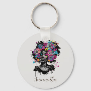 Porte-clés Classe Florale Afro Femme