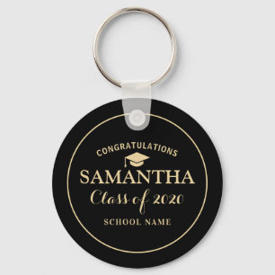 Porte-clés Classe personnalisée de 2020 Graduation Black Sunl