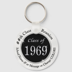Porte-clés Classe personnalisée Noir et Blanc de cadeaux 1969