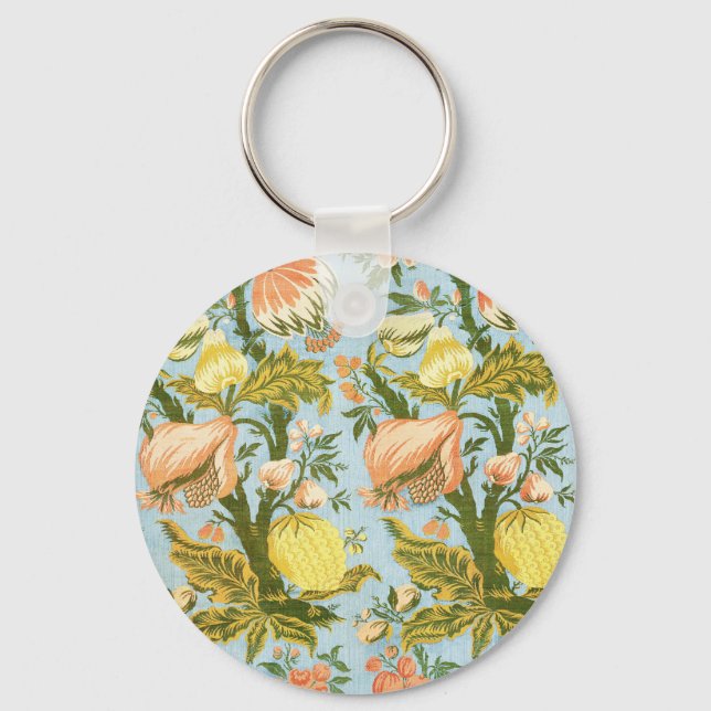 Porte-clés Classic Baroque Floral Fruit Damask Textile (Recto)