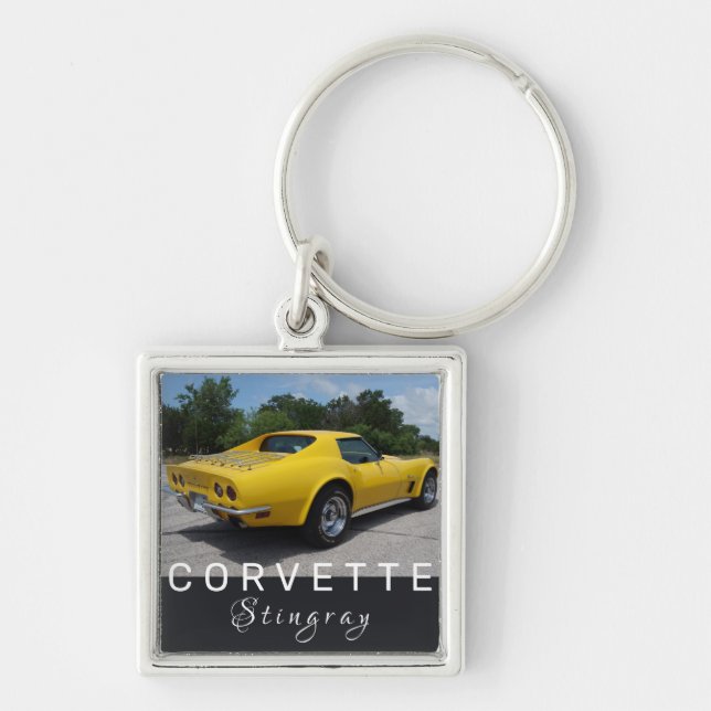 Porte-clés Classic Yellow 1973 Corvette Stingray C3 (Devant)