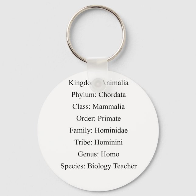 Porte-clés Classification biologique - Professeur de biologie (Recto)